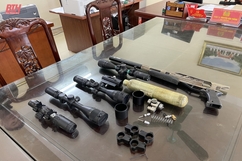 Công an huyện Nông Cống quyết liệt đấu tranh xử lý hành vi mua bán linh kiện súng tự chế