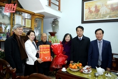 Trưởng Ban Tuyên giáo Tỉnh ủy Đào Xuân Yên thăm, chúc Tết các trí thức, văn nghệ sĩ tiêu biểu