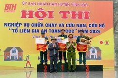 Vĩnh Lộc: Hội thi nghiệp vụ chữa cháy và cứu nạn, cứu hộ “Tổ liên gia an toàn phòng cháy, chữa cháy” năm 2024