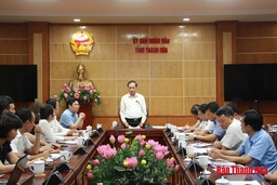 Phó Chủ tịch Thường trực UBND tỉnh Nguyễn Đức Quyền làm việc về đầu tư dự án nước thải tại TP Sầm Sơn
