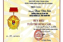 Truy tặng Huy hiệu “Tuổi trẻ dũng cảm” cho  Trưởng công an xã hi sinh khi làm nhiệm vụ