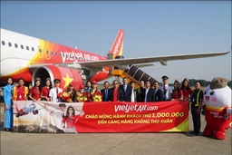Hành khách thứ 1 triệu tới Thanh Hóa trong năm 2019 bay trên chuyến bay của Vietjet