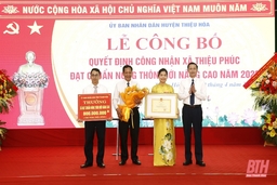 Chủ tịch UBND tỉnh Đỗ Minh Tuấn dự lễ công bố xã Thiệu Phúc đạt chuẩn NTM nâng cao