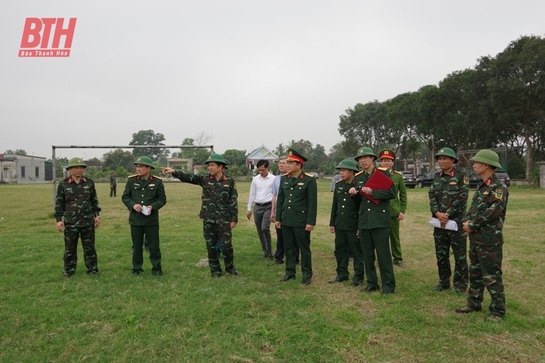 Kiểm tra công tác chuẩn bị diễn tập khu vực phòng thủ tại huyện Nông Cống