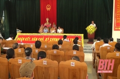 Thị xã Nghi Sơn đối thoại với các gia đình ảnh hưởng bởi dự án đường vào nhà máy xi măng Đại Dương