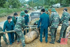 Hủy nổ thành công quả bom còn nguyên kíp nổ tại xã Đồng Lương (Lang Chánh)