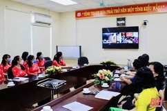 Lễ kết nạp đảng viên trực tuyến kết nối giữa Bệnh viện Nhi Thanh Hoá và “tâm dịch” TP Hồ Chí Minh