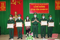 BĐBP Thanh Hóa cấp chứng chỉ tiếng Lào cho 32 học viên