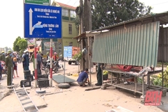 Thị xã Nghi Sơn mở đợt cao điểm giải tỏa hành lang ATGT, chống lấn chiếm lòng lề đường