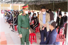 Bộ CHQS tỉnh kiểm tra công tác tuyển quân tại huyện Hậu Lộc