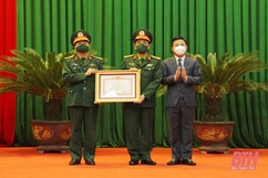Bộ Chỉ huy Quân sự tỉnh Thanh Hoá quán triệt Mệnh lệnh huấn luyện chiến đấu năm 2022 và đón nhận Cờ thi đua của Chính phủ