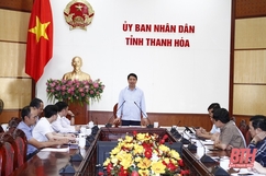 Phó Chủ tịch UBND tỉnh Lê Đức Giang nghe báo cáo tình hình thực hiện Dự án Khu liên hợp xử lý chất thải rắn sinh hoạt TP Thanh Hóa và vùng phụ cận 