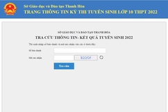 Cách tra cứu điểm tuyển sinh lớp 10 THPT năm học 2022-2023 tại Thanh Hóa