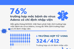 [Infographics] Số ca mắc bệnh do virus Adeno có xu hướng tăng mạnh