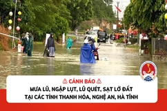 Cảnh báo mưa lũ, ngập lụt, lũ quét, sạt lở đất tại Thanh Hóa
