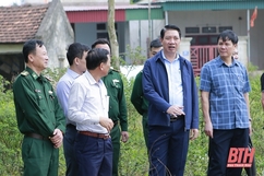Phó Chủ tịch UBND tỉnh Lê Đức Giang kiểm tra thực tế tình trạng biển xâm thực tại xã Hoằng Phụ