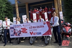 Agribank Yên Định ra quân phủ sóng, giới thiệu VIETQR trên địa bàn