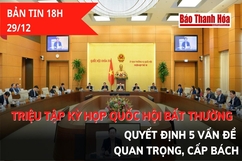 Bản tin 18h ngày 29-12: Triệu tập kỳ họp Quốc hội bất thường quyết định 5 vấn đề quan trọng, cấp bách