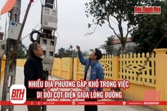 Nhiều địa phương gặp khó trong việc di dời cột điện giữa lòng đường