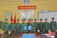 Ký kết kế hoạch hiệp đồng bảo vệ biên giới tiếp giáp 2 xã của Thanh Hóa và Nghệ An