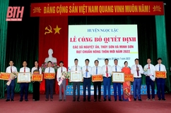 Ngọc Lặc: Công  bố và trao Quyết định  đạt  chuẩn NTM  cho 3 xã Nguyệt Ấn, Thúy Sơn và Minh Sơn