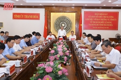 Đoàn khảo sát của Ban Tổ chức Trung ương làm việc với Ban Thường vụ Tỉnh ủy về thi hành Điều lệ Đảng tại Đảng bộ tỉnh Thanh Hóa
