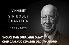 Vĩnh biệt Sir Bobby Charlton - “người đàn ông lạnh lùng” giàu cảm xúc của sân Old Trafford