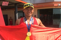 VĐV Đinh Thế Đức của Thanh Hóa giành 2 HCV tại Giải vô địch rowing trẻ và U23 châu Á năm 2023
