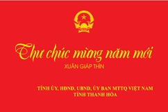 Thư chúc mừng năm mới 2024 của Tỉnh ủy, HĐND, UBND, Ủy ban MTTQ Việt Nam tỉnh Thanh Hóa