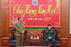 Ban Chỉ huy An ninh tỉnh Hủa Phăn (Lào) thăm, chúc tết Bộ Chỉ huy BĐBP tỉnh Thanh Hóa
