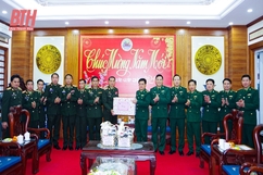 Bộ CHQS tỉnh Hủa Phăn (Lào) thăm, chúc tết Bộ Chỉ huy BĐBP tỉnh Thanh Hóa