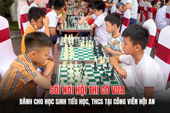 Sôi nổi hội thi Cờ vua dành cho học sinh tiểu học, THCS tại Công viên Hội An