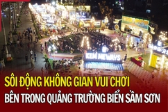 Sôi động không gian vui chơi bên trong quảng trường biển Sầm Sơn