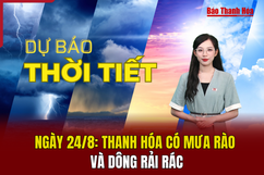 Dự báo thời tiết ngày 24/8: Thanh Hóa có mưa rào và dông rải rác