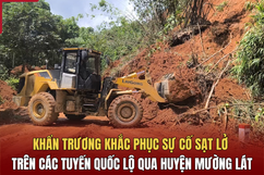 Khẩn trương khắc phục sự cố sạt lở trên các tuyến quốc lộ qua địa bàn huyện Mường Lát