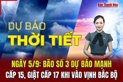 Dự báo thời tiết ngày 5/9: Bão số 3 dự báo mạnh cấp 15, giật cấp 17 khi vào vịnh Bắc Bộ
