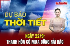 Dự báo thời tiết ngày 22/9: Thanh Hóa mưa dông rải rác