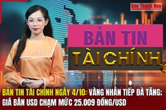 Bản tin Tài chính ngày 4/10: Vàng nhẫn tiếp đà tăng; Giá bán USD chạm mức 25.009 đồng/USD