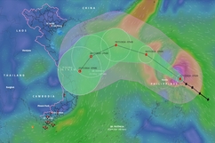 Siêu bão Man-yi duy trì sức gió giật trên cấp 17 hướng vào Biển Đông