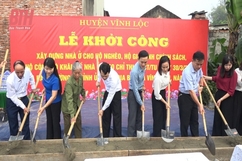 Vĩnh Lộc: Khởi công xây dựng 32 nhà ở cho hộ nghèo, hộ có hoàn cảnh khó khăn