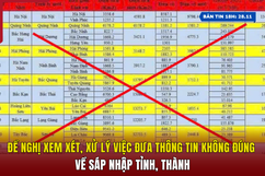 [Bản tin 18h] Đề nghị xem xét, xử lý việc đưa thông tin không đúng về sáp nhập tỉnh, thành