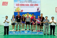 Giải bóng bàn, cầu lông - Đại hội TDTT tỉnh lần thứ X thành công tốt đẹp 
