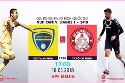 Trực tiếp FLC Thanh Hóa vs TP Hồ Chí Minh, Vòng 2 Nuti Cafe V League 2018