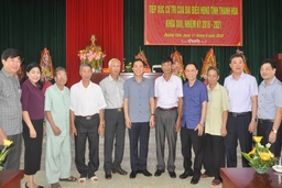 Đồng chí Đỗ Trọng Hưng, Phó Bí thư Thường trực Tỉnh ủy, Trưởng Đoàn ĐBQH tỉnh tiếp xúc cử tri tại xã Quảng Tâm