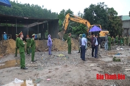 Huyện Tĩnh Gia tổ chức cưỡng  chế, thu hồi đất thực hiện Dự án đường từ Quốc lộ 1A đến điểm đầu tuyến đường Đông Tây 4 đi Cảng Nghi Sơn