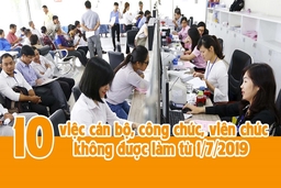 [Infographic] 10 việc cán bộ, công chức, viên chức không được làm từ 1/7/2019