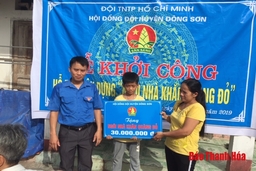Huyện Đông Sơn: Khởi công xây dựng ngôi nhà “Khăn quàng đỏ” cho học sinh có hoàn cảnh đặc biệt khó khăn.