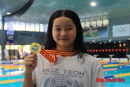 Các VĐV Thanh Hóa thi đấu xuất sắc tại giải bơi vô địch quốc gia 2019
