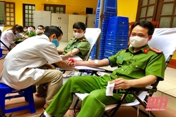 209 cán bộ, chiến sỹ Công an TP Thanh Hoá tham gia hiến máu tình nguyện