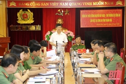 Thứ trưởng Bộ Công an Nguyễn Duy Ngọc làm việc tại Công an Thanh Hóa